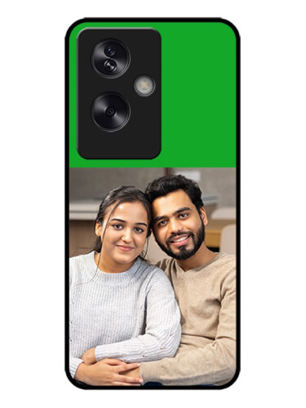 Custom Oppo A79 5G Custom Metal Phone Case - Green Pattern Design