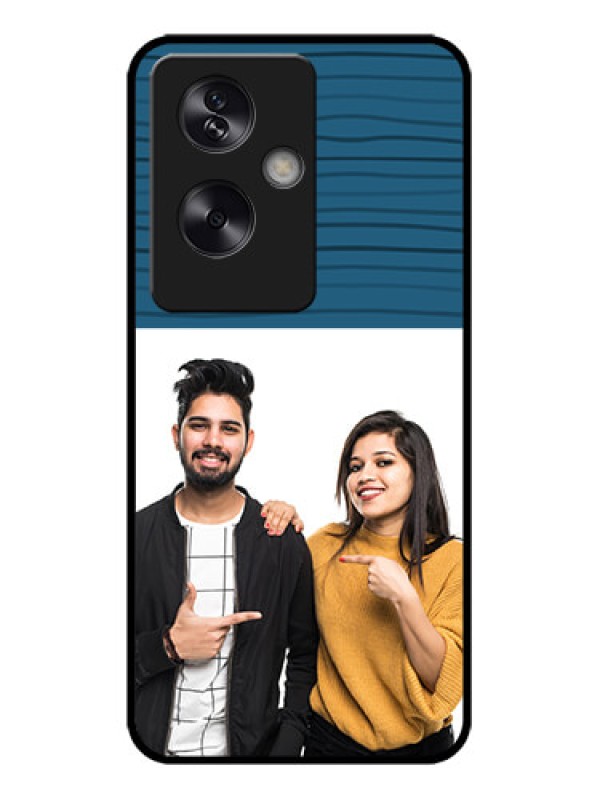 Custom Oppo A79 5G Custom Metal Phone Case - Blue Pattern Cover Design