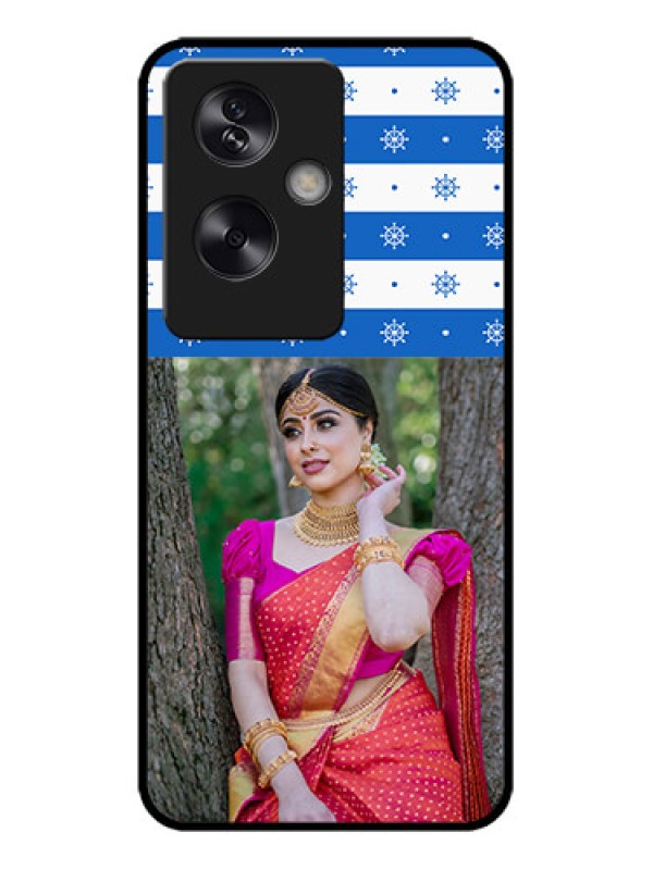 Custom Oppo A79 5G Custom Metal Phone Case - Snow Pattern Design