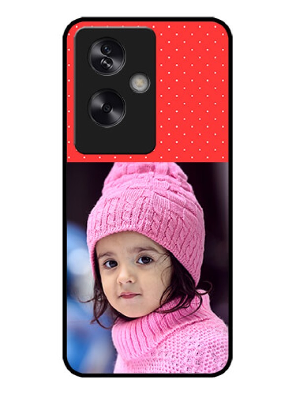 Custom Oppo A79 5G Custom Metal Phone Case - Red Pattern Design