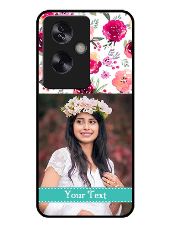 Custom Oppo A79 5G Custom Metal Phone Case - Water Colors Floral Design