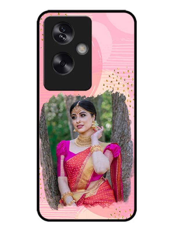 Custom Oppo A79 5G Custom Metal Phone Case - Gold Glitter Splash Design