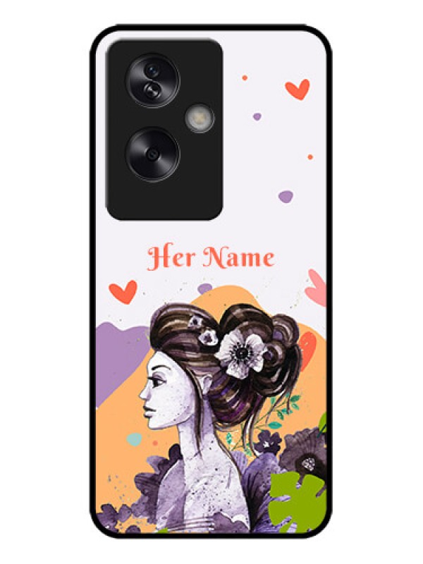 Custom Oppo A79 5G Custom Metal Phone Case - Woman And Nature Design
