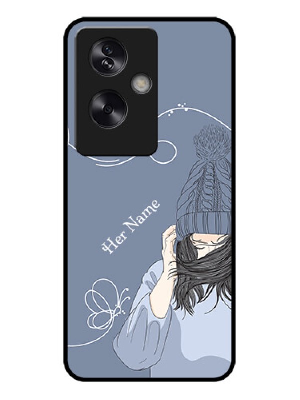 Custom Oppo A79 5G Custom Metal Phone Case - Girl In Winter Outfit Design