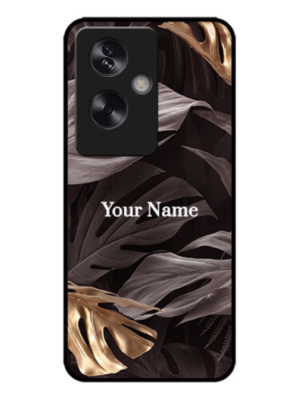 Custom Oppo A79 5G Custom Metal Phone Case - Wild Leaves Digital Paint Design