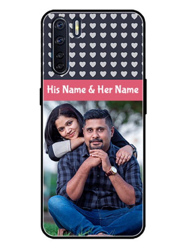 Custom Oppo F15 Custom Metal Phone Case - Love Symbols Design