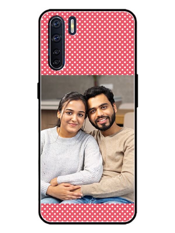 Custom Oppo F15 Custom Metal Phone Case - White Dotted Design