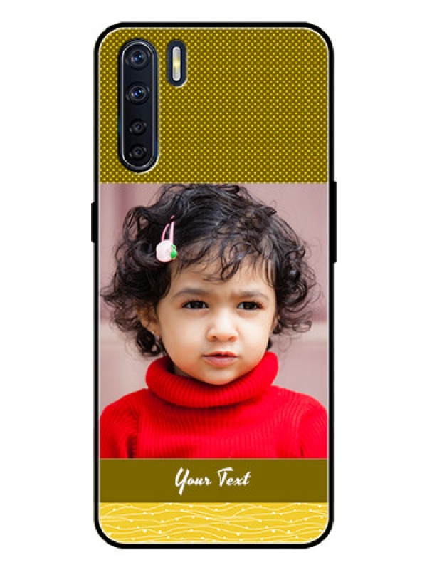 Custom Oppo F15 Custom Metal Phone Case - Simple Green Color Design