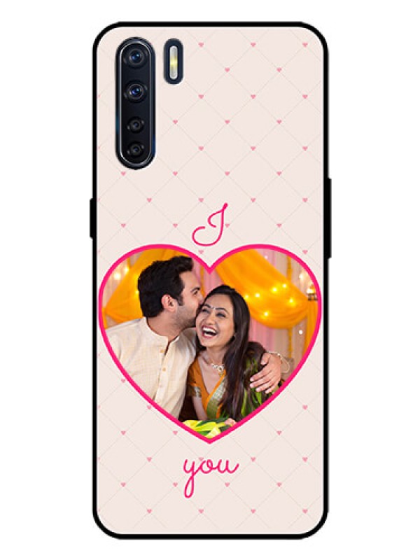 Custom Oppo F15 Custom Metal Phone Case - Heart Shape Design