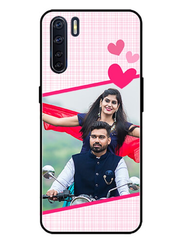 Custom Oppo F15 Custom Metal Phone Case - Love Shape Heart Design