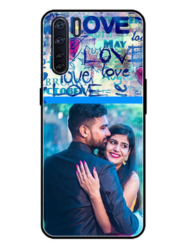 Custom Oppo F15 Custom Metal Phone Case - Colorful Love Design