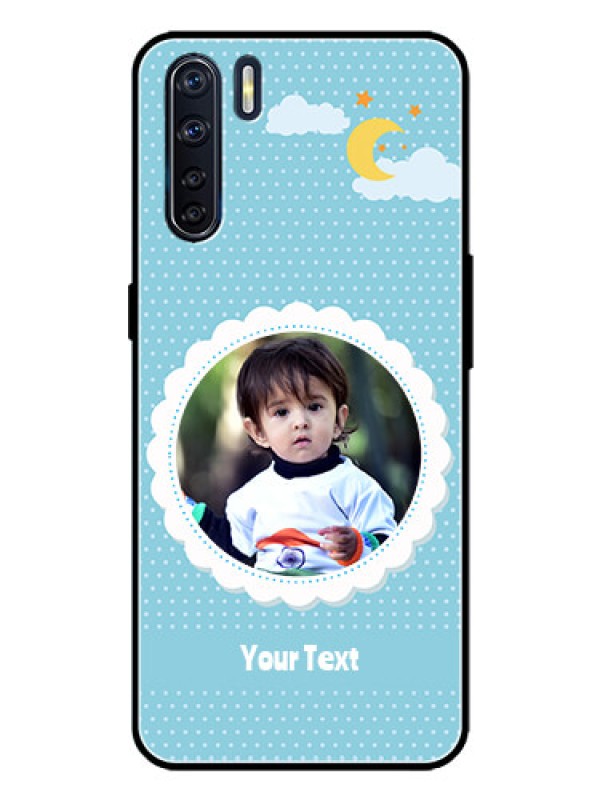 Custom Oppo F15 Custom Metal Phone Case - Violet Pattern Design