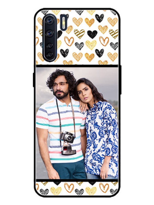 Custom Oppo F15 Custom Metal Phone Case - Love Symbol Design