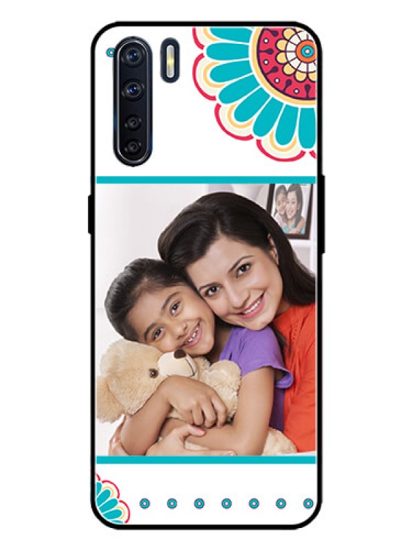 Custom Oppo F15 Custom Metal Phone Case - Flower Design