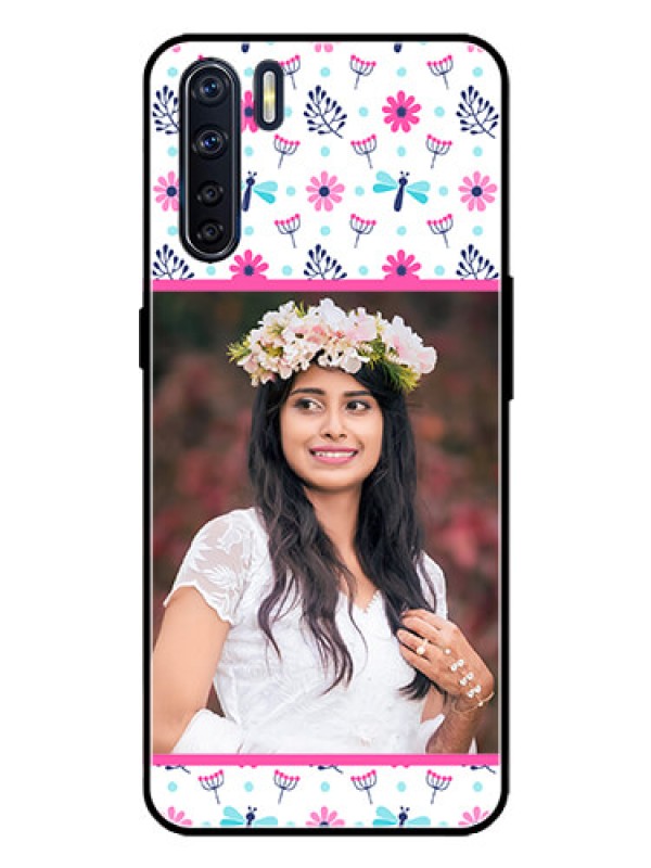 Custom Oppo F15 Custom Metal Phone Case - Colorful Flower Design