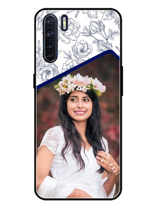 Custom Oppo F15 Custom Metal Phone Case - Classy Floral Design