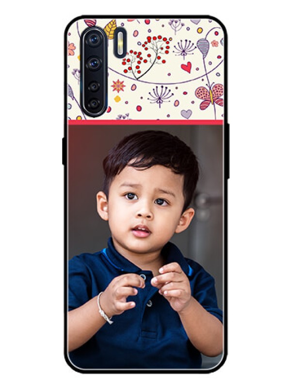 Custom Oppo F15 Custom Metal Phone Case - Premium Floral Design