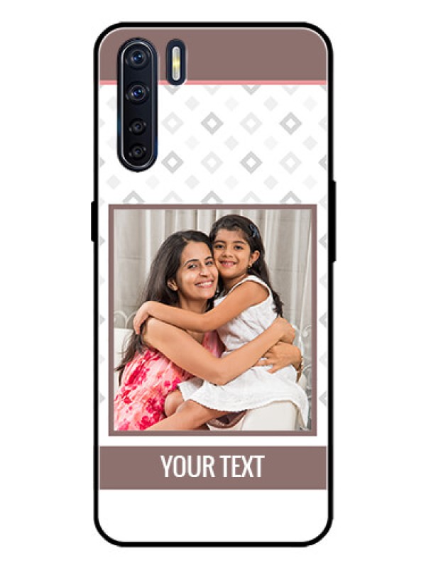 Custom Oppo F15 Custom Metal Phone Case - Simple Diamond Design