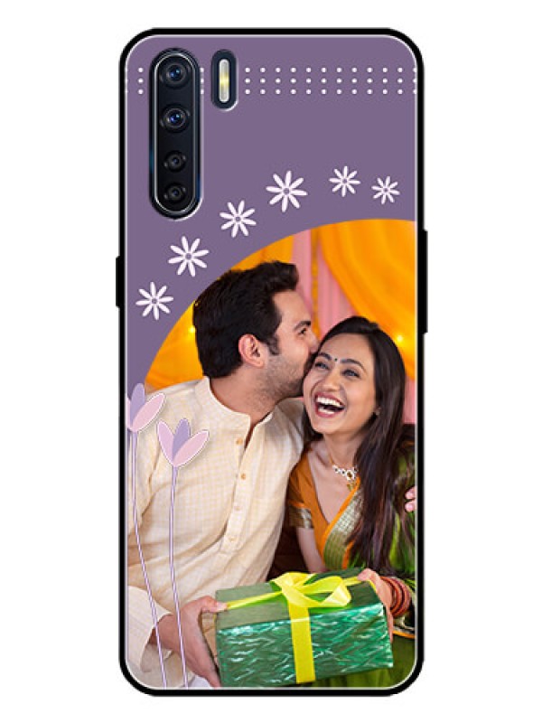 Custom Oppo F15 Custom Metal Phone Case - Lavender Flowers Design