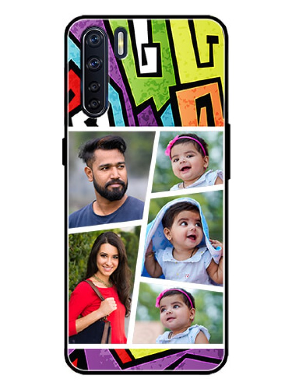 Custom Oppo F15 Custom Metal Phone Case - Graffiti Pattern Design