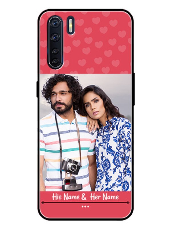 Custom Oppo F15 Custom Metal Phone Case - Simple Love Design