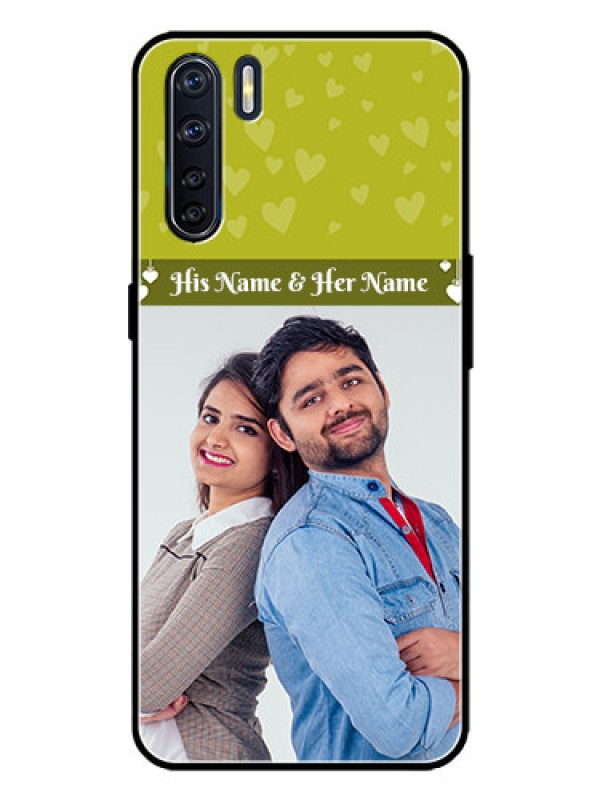 Custom Oppo F15 Custom Metal Phone Case - You and Me Heart Design