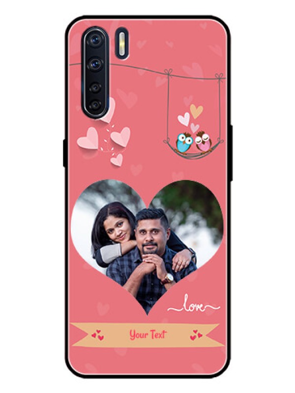 Custom Oppo F15 Custom Metal Phone Case - Peach Color Love Design