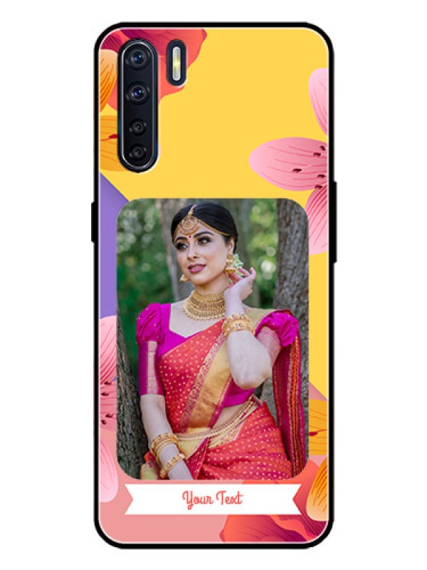 Custom Oppo F15 Custom Metal Phone Case - 3 Image With Vintage Floral Design