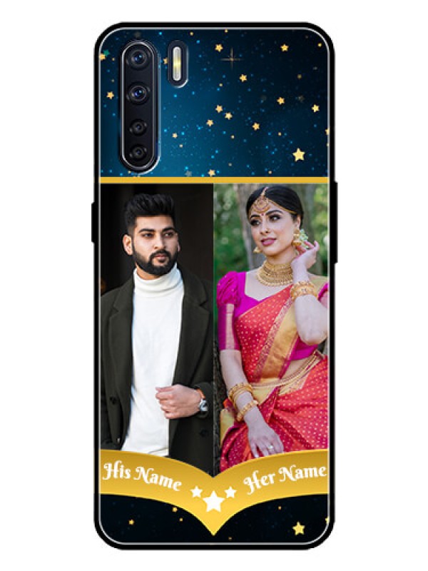 Custom Oppo F15 Custom Metal Phone Case - Galaxy Stars Backdrop Design