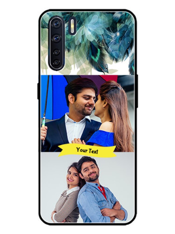 Custom Oppo F15 Custom Metal Phone Case - Image With Boho Peacock Feather Design