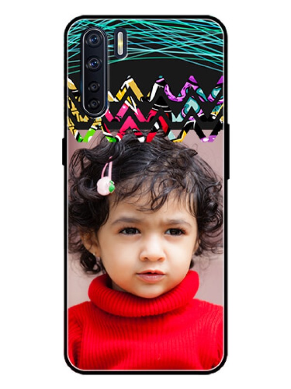 Custom Oppo F15 Custom Metal Phone Case - Neon Abstract Design