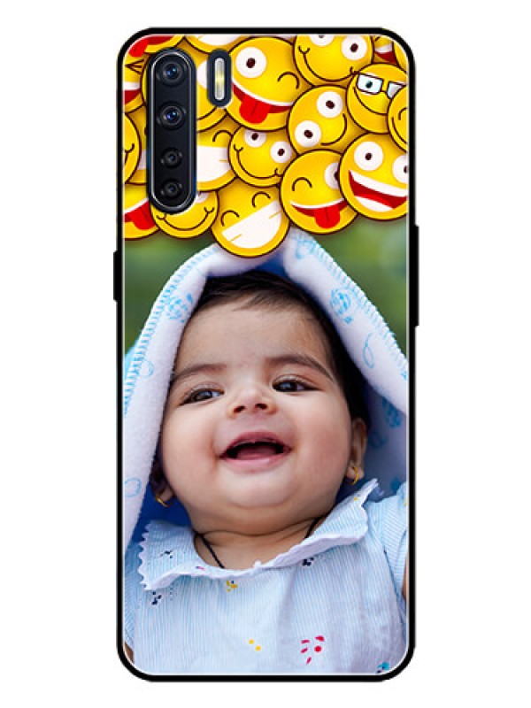 Custom Oppo F15 Custom Metal Phone Case - With Smiley Emoji Design