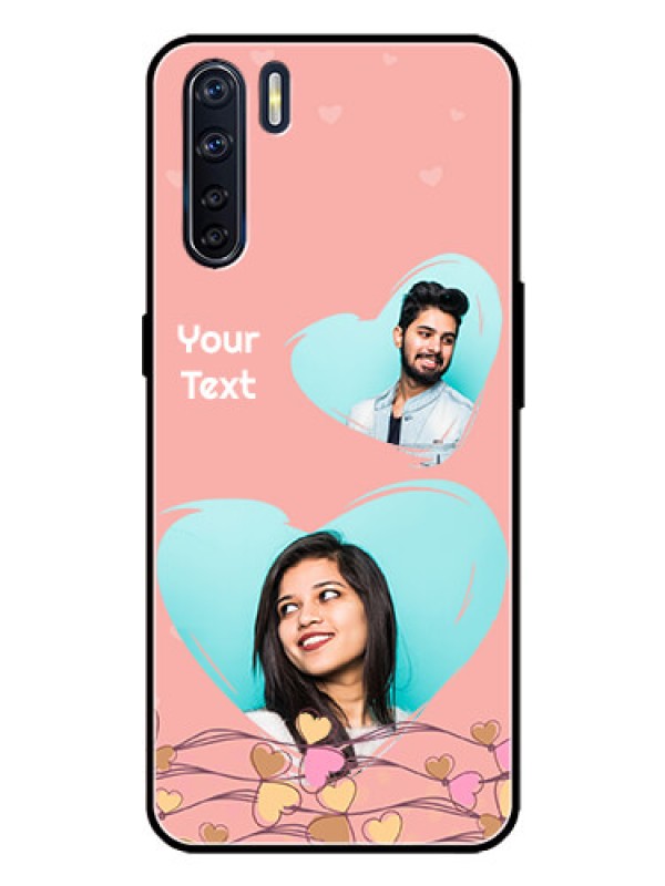 Custom Oppo F15 Custom Metal Phone Case - Love Doodle Design