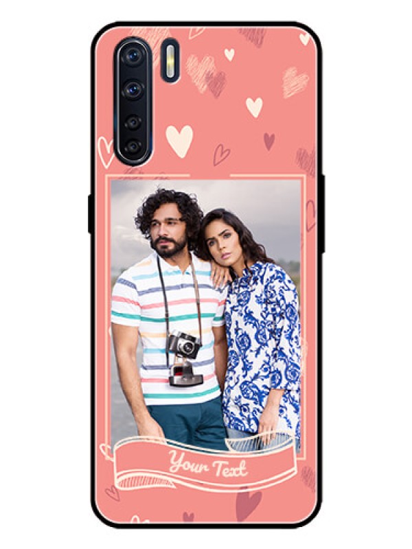 Custom Oppo F15 Custom Metal Phone Case - Love Doodle Art Design