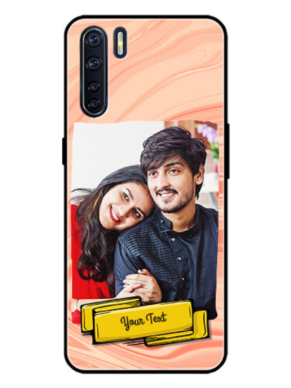 Custom Oppo F15 Custom Metal Phone Case - Marble Texture Design