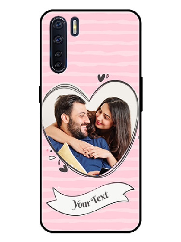 Custom Oppo F15 Custom Metal Phone Case - Vintage Heart Design