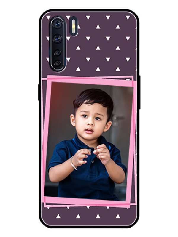 Custom Oppo F15 Custom Metal Phone Case - Triangle Pattern Dotted Design