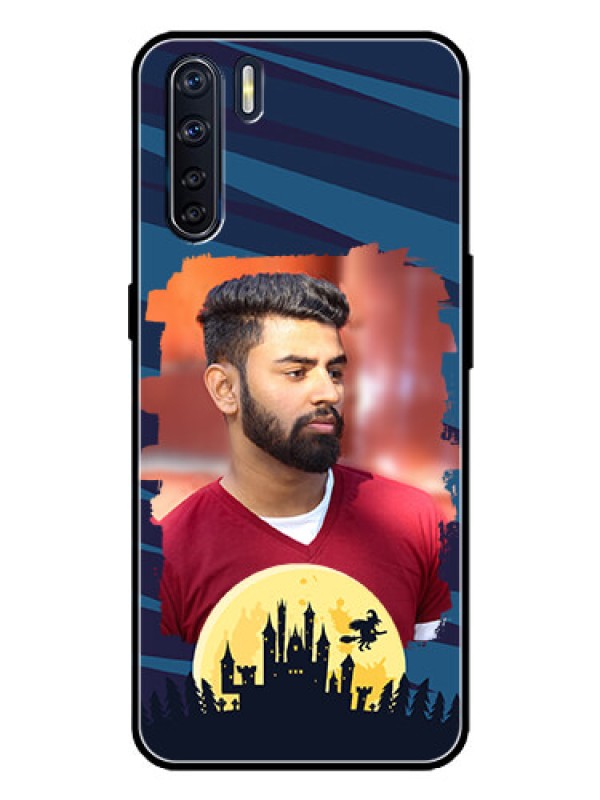 Custom Oppo F15 Custom Metal Phone Case - Halloween Witch Design