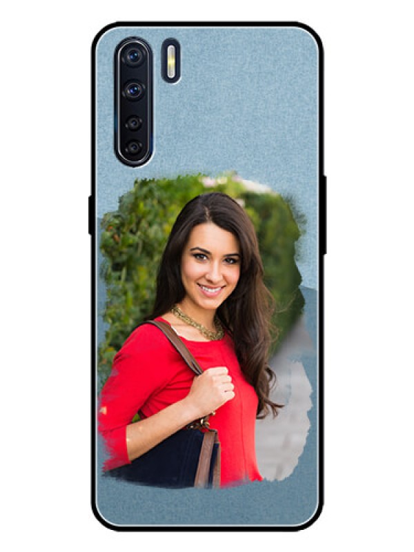 Custom Oppo F15 Custom Metal Phone Case - Grunge Line Art Design