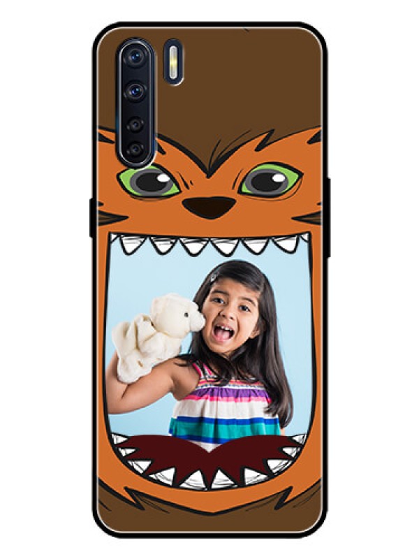 Custom Oppo F15 Custom Metal Phone Case - Owl Monster Back Case Design