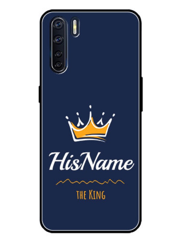Custom Oppo F15 Custom Metal Phone Case - King With Name Design