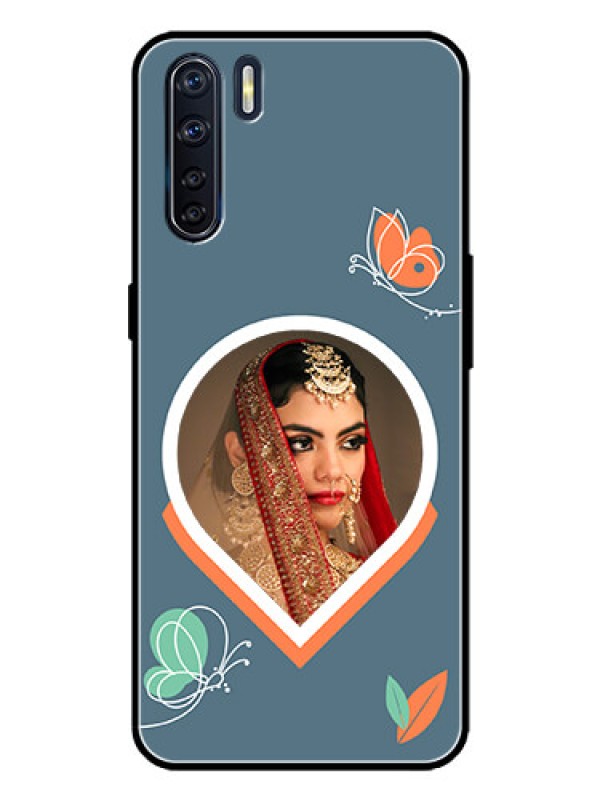 Custom Oppo F15 Custom Metal Phone Case - Droplet Butterflies Design