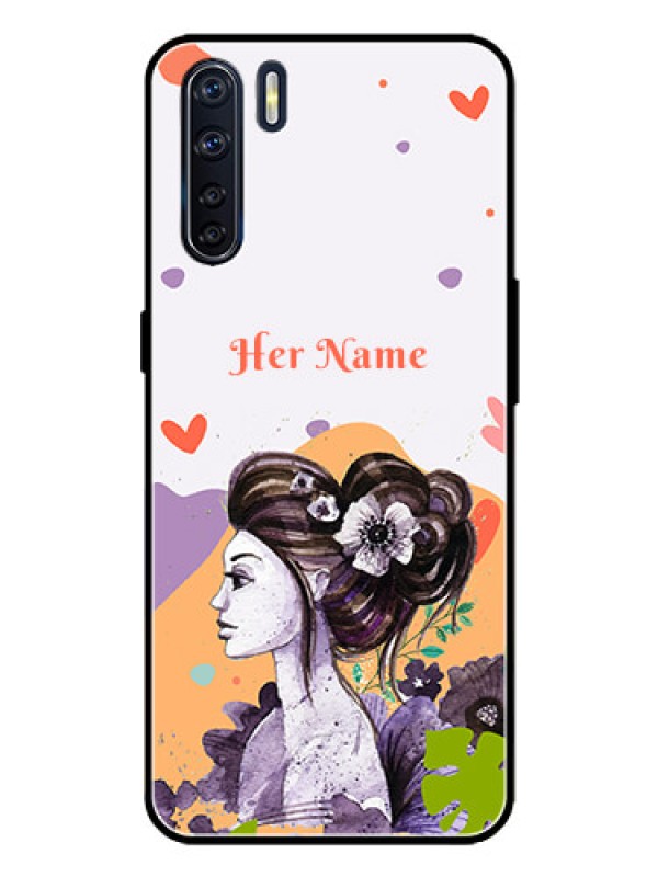 Custom Oppo F15 Custom Metal Phone Case - Woman And Nature Design