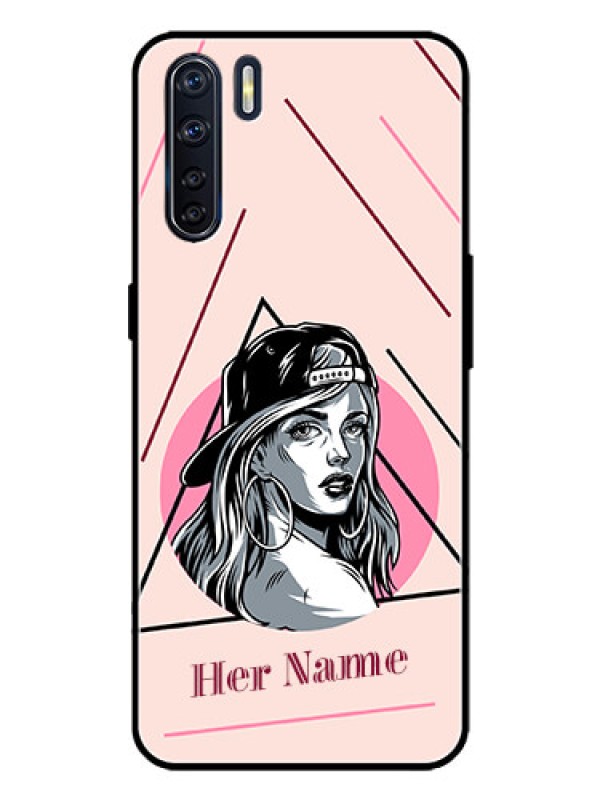Custom Oppo F15 Custom Metal Phone Case - Rockstar Girl Design