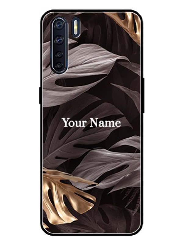 Custom Oppo F15 Custom Metal Phone Case - Wild Leaves Digital Paint Design