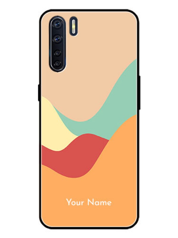 Custom Oppo F15 Custom Metal Phone Case - Ocean Waves Multi - Colour Design
