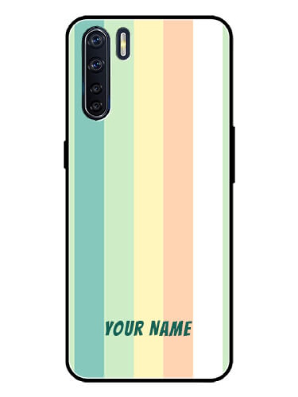 Custom Oppo F15 Custom Metal Phone Case - Multi - Colour Stripes Design