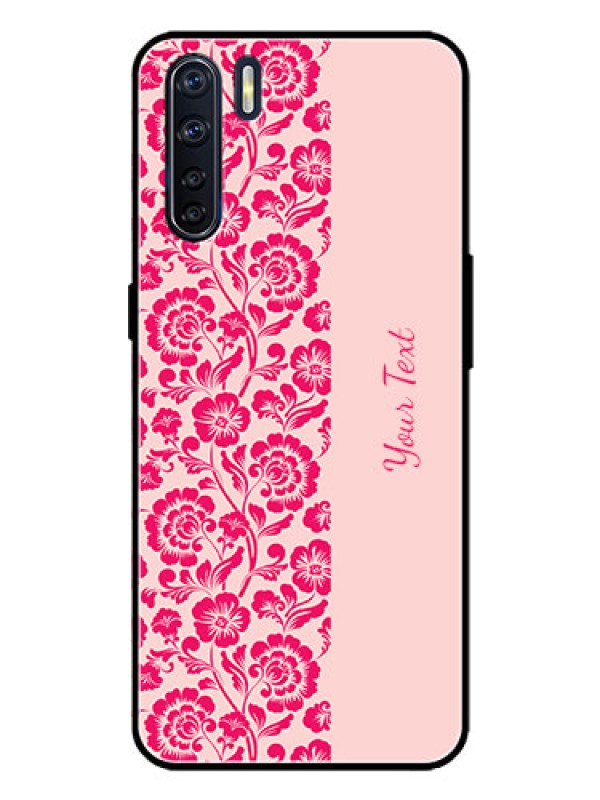 Custom Oppo F15 Custom Metal Phone Case - Attractive Floral Pattern Design