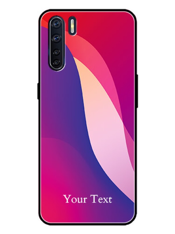 Custom Oppo F15 Custom Metal Phone Case - Digital Abstract Overlap Design