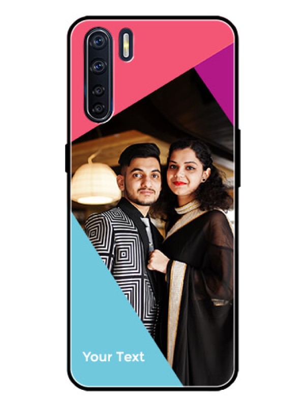 Custom Oppo F15 Custom Metal Phone Case - Stacked Triple Colour Design